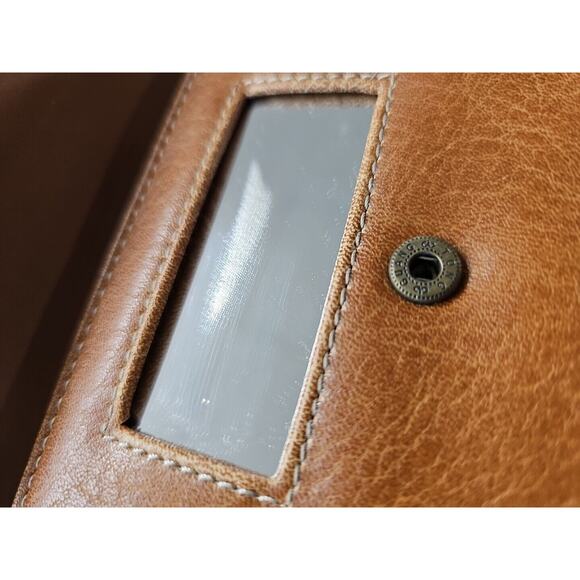 Vtg Nine West Brown Faux Leather Wristlet Micro Mini Bag Kiss Me Change purse - Picture 6 of 11